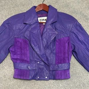 Rare vintage purple leather jacket
